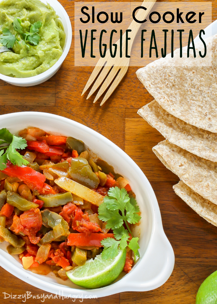 Slow cooker veggie fajitas