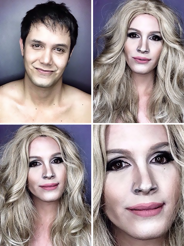Incredible Transformations into Celebrities and Disney Characters Using Only Makeup