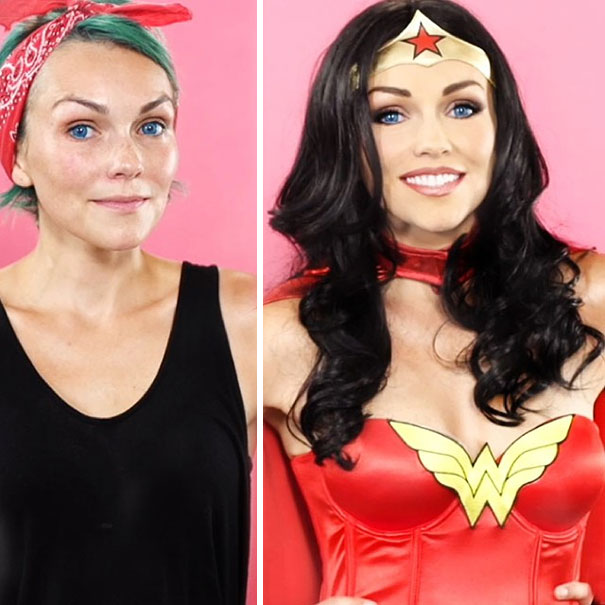Incredible Transformations into Celebrities and Disney Characters Using Only Makeup