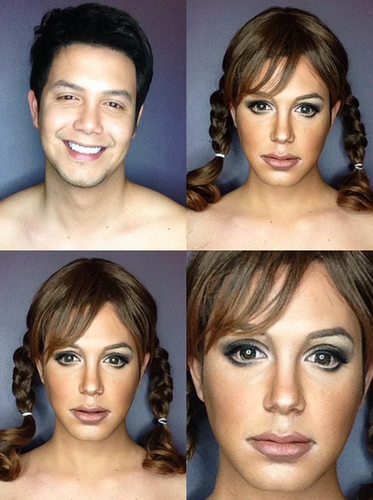 Incredible Transformations into Celebrities and Disney Characters Using Only Makeup