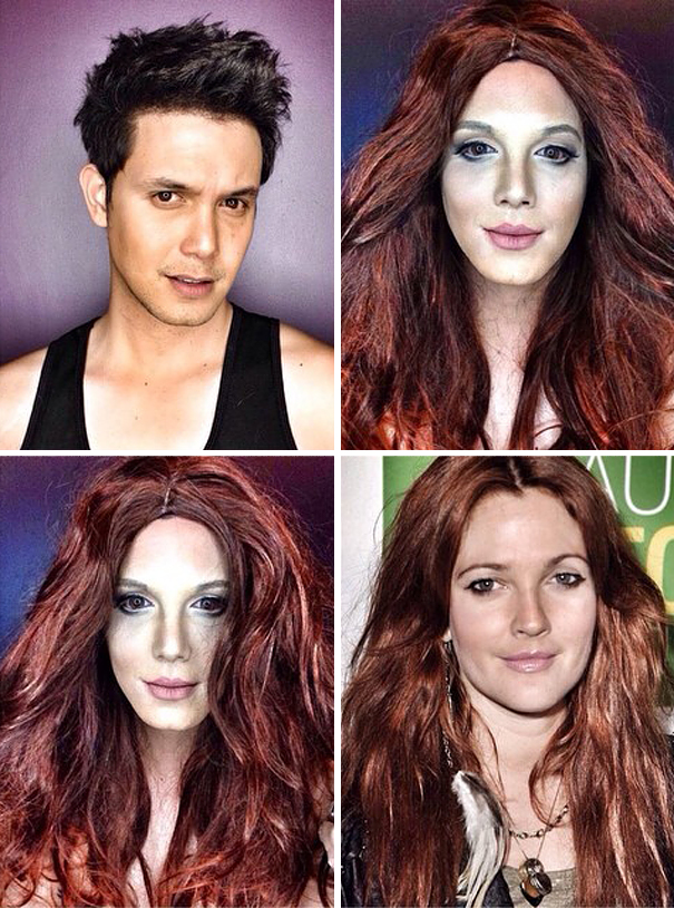 Incredible Transformations into Celebrities and Disney Characters Using Only Makeup