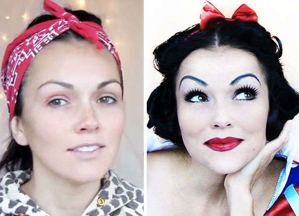 Incredible Transformations into Celebrities and Disney Characters Using Only Makeup